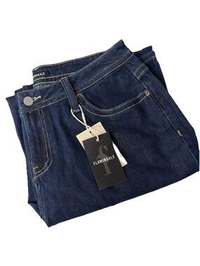 Flamingals mid Rise Wide Leg Jeans in Dark Indigo